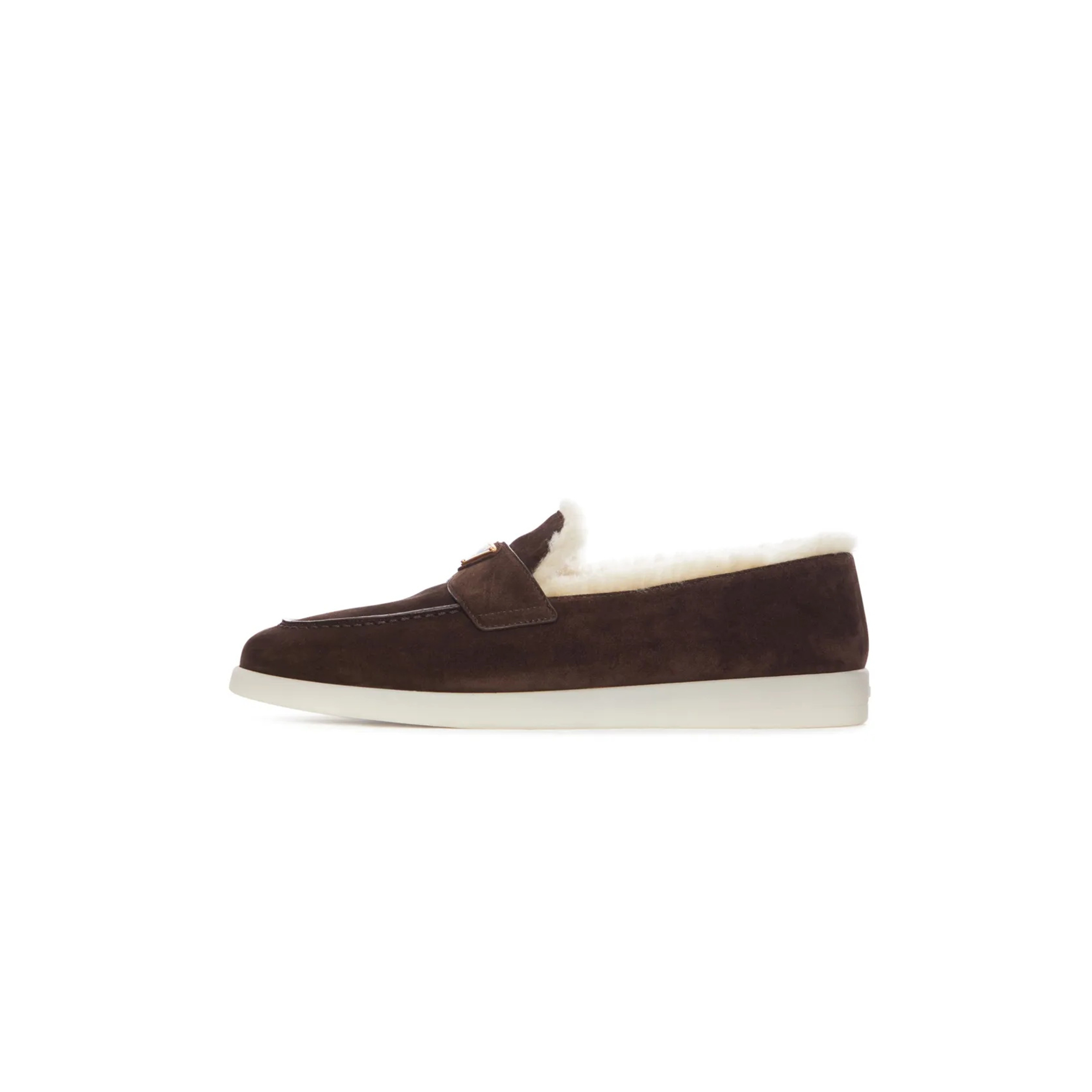 PRADA SUEDE AND WOOL LOAFERS  PRADA SUEDE AND WOOL LOAFERS